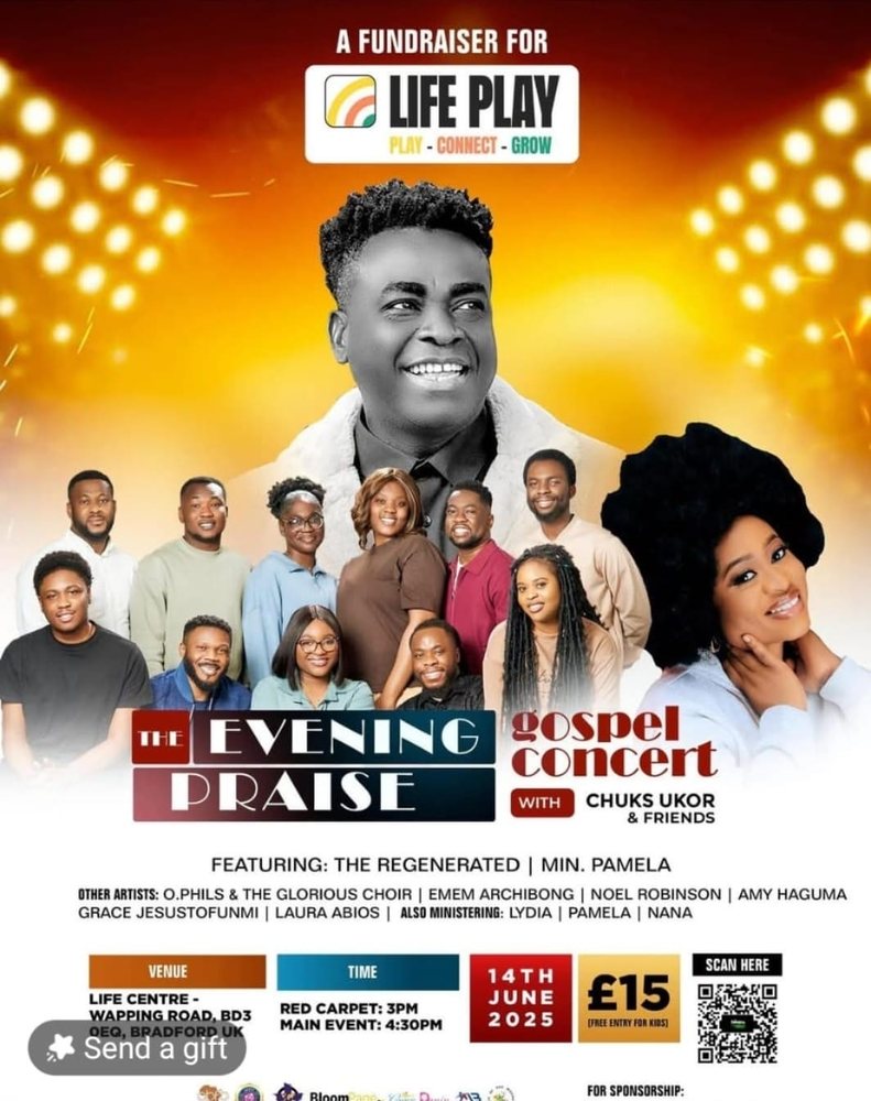 The Evening Praise gospel concert flyer featuring The Regenerated