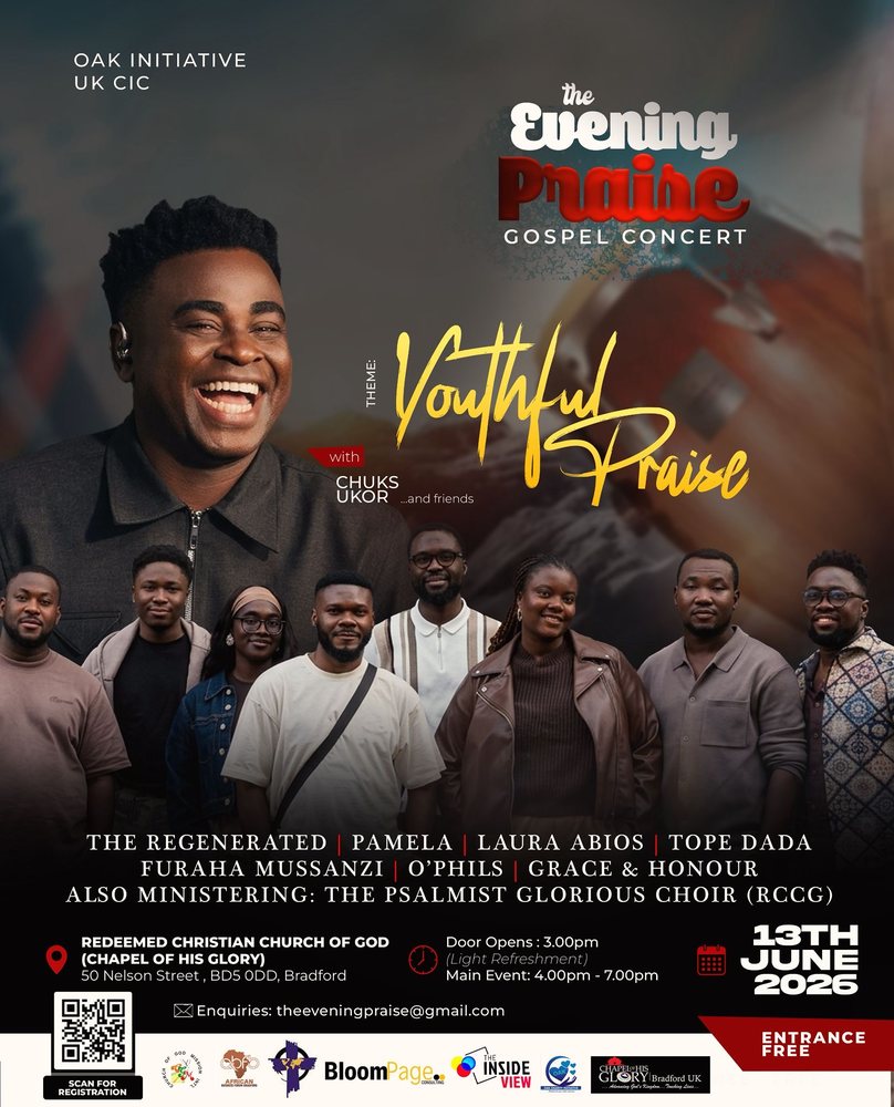 The Evening Praise: Youthful Praise flyer featuring The Regenerated