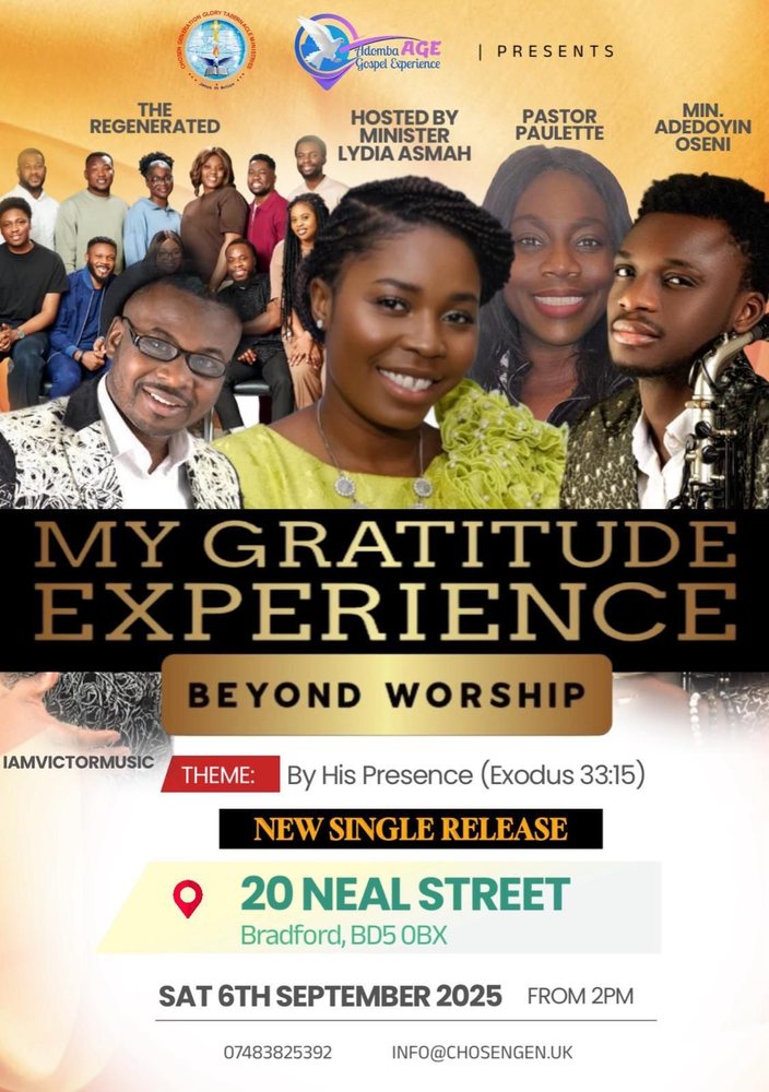 My Gratitude Experience flyer featuring The Regenerated